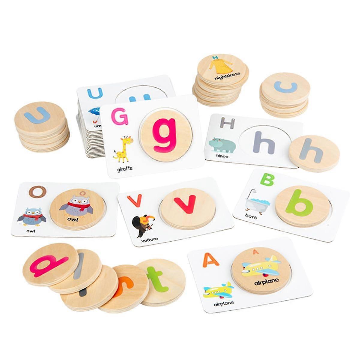 1 Set Cognitive Card Memory Matching Game Alphabet Memory Game Hand to Mind Learning Activities for Toddler Educational Wooden