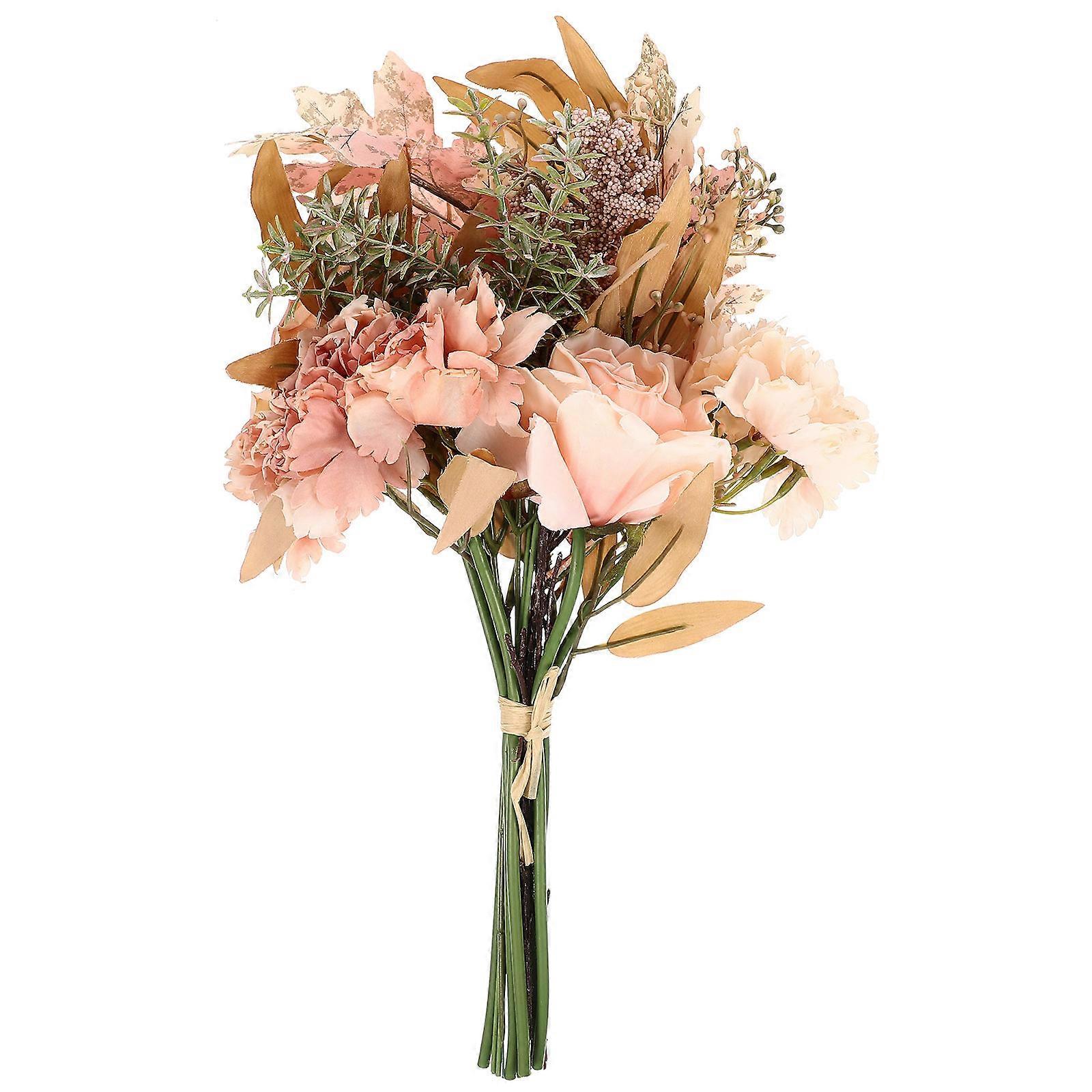 Multi Color Plastic Simulation Rose Bouquet for Home Decor and Wedding No Maintenance Required