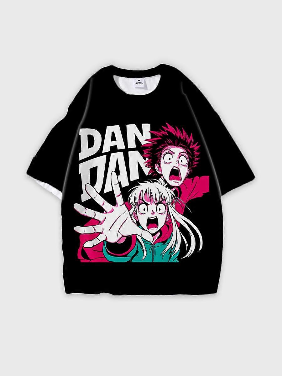 T-shirt round neck book Characters Pattern loose short sleeve E2028