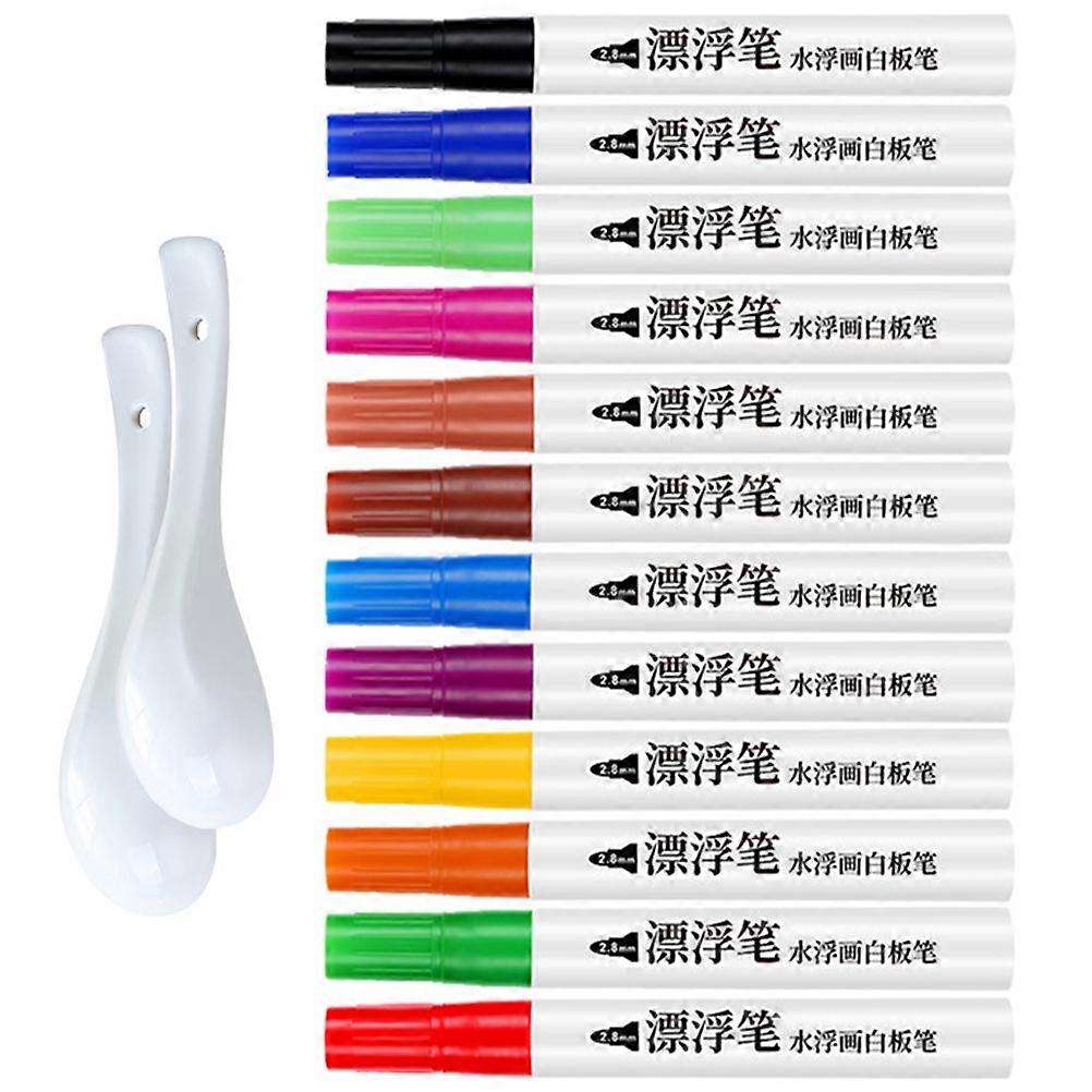 Colorful Floating Painting Pens Water Color Markers for Whiteboard Art Supplies Home School Creative Activities Easy Use Scoops Included