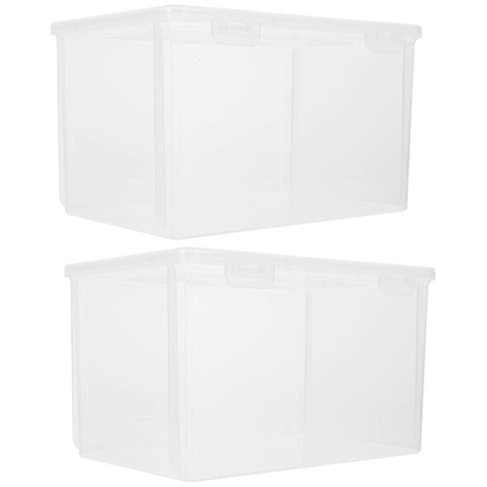 Leakproof Food Box Kitchen Grains Storage Boxes Sealed Container Transparent Crisper Household Grain Boxes 21.3X14.7X12.7CM Orderly Arrangement 2Pcs