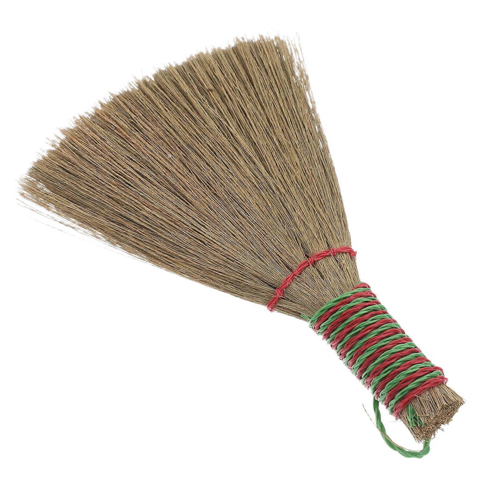 Dust Capture Handheld Whisk Broom for Indoor Cleaning Natural Straw Broom Home Use 1Pack