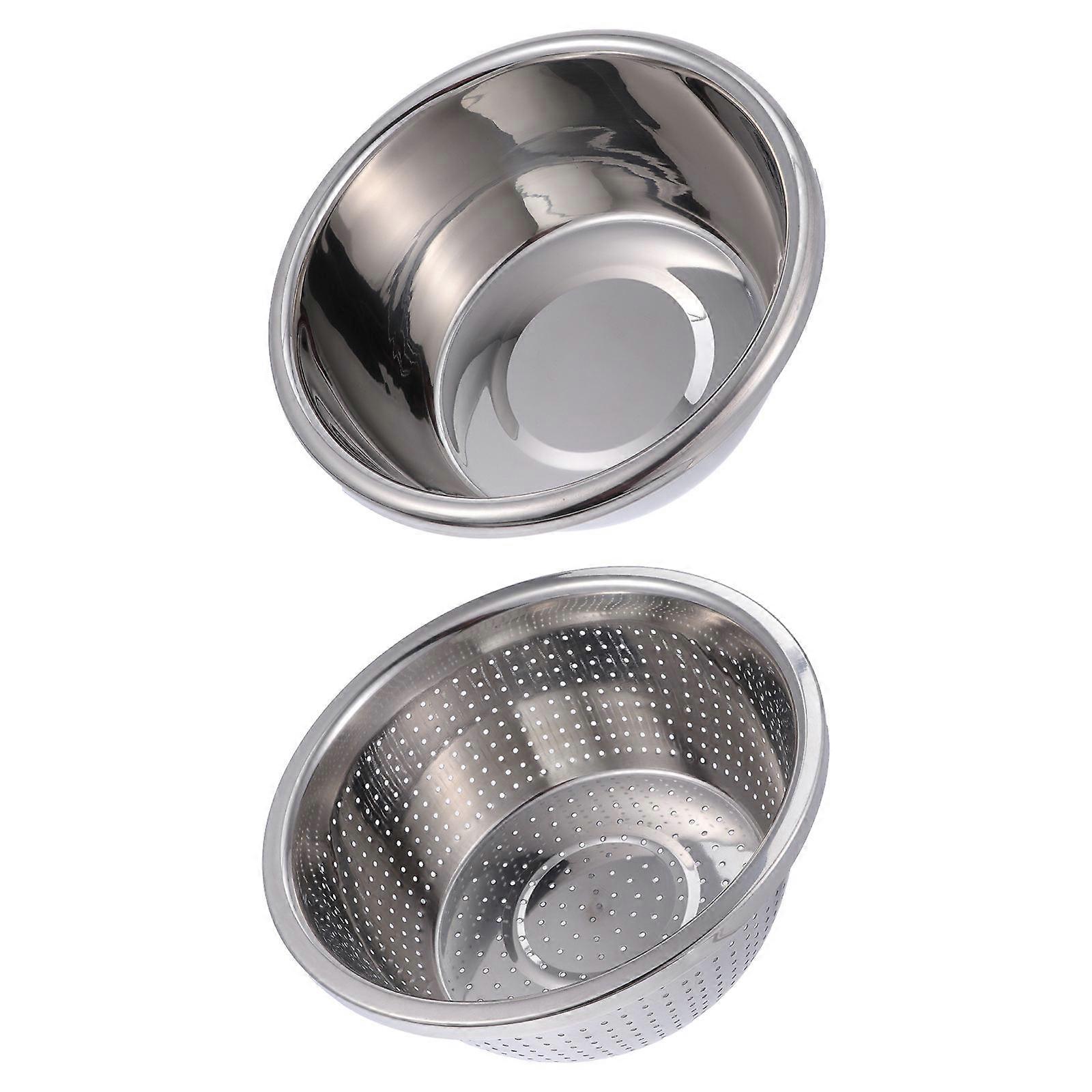 Kitchen Drying Basin 2Pcs Silver Stainless Steel Drainer Design for Kitchen Use