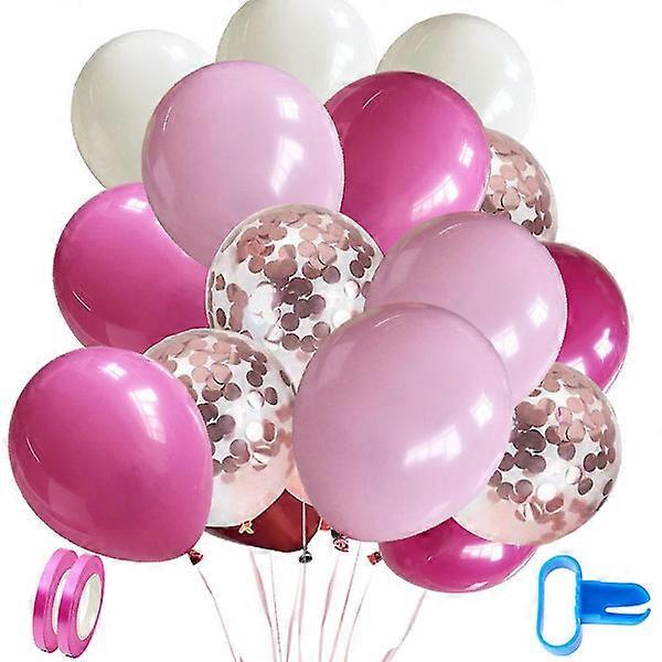Mmtx Balloons、ブルーホワイト紙吹雪バースデーラテックスヘリウムバルーン、誕生日/結婚式/ベビーシャワー用、50パック