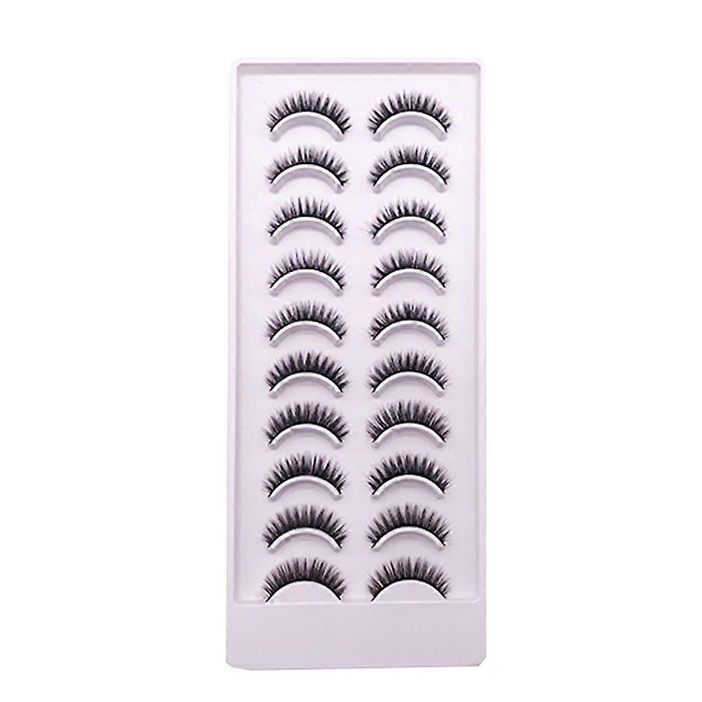 10 Pairs False Eyelashes Dense 3D Multi-layer Fake Eyelashes for Natural Look Black Synthetic