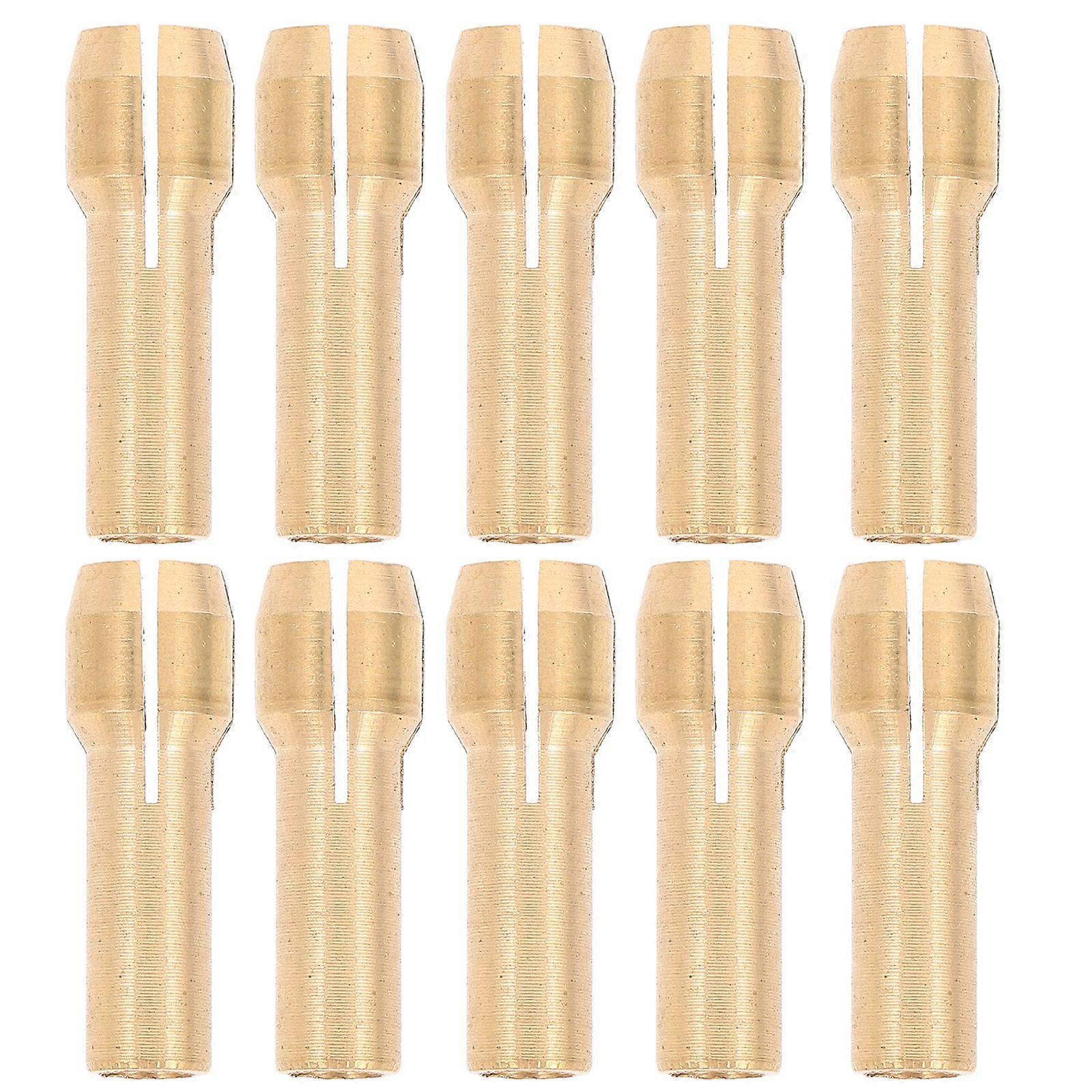 10pcs Brass Collet Set Mini Drill Collet Chuck for Rotary Tools 0.5 - 4.3mm Shank Diameter for Precision Crafting and Hobby Projects