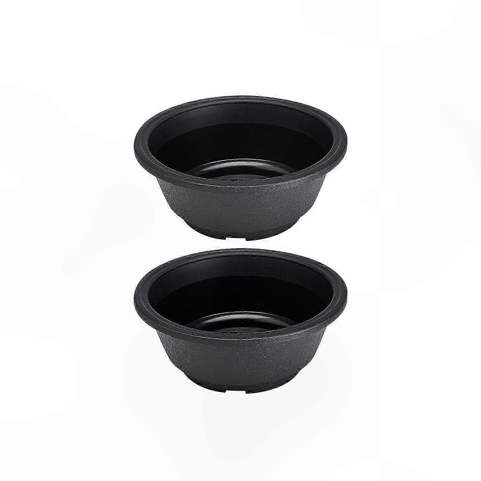 2-Pack Shatterproof Plastic Succulent Pots with Hollow Design for Home Bonsai Display