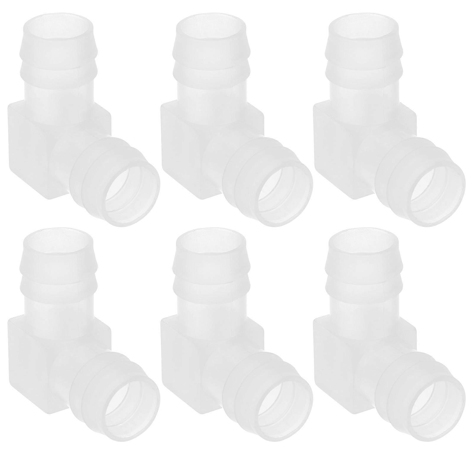 Plastic Hose Fittings Right Angle Connectors for Connecting White PP Material 6 Pieces