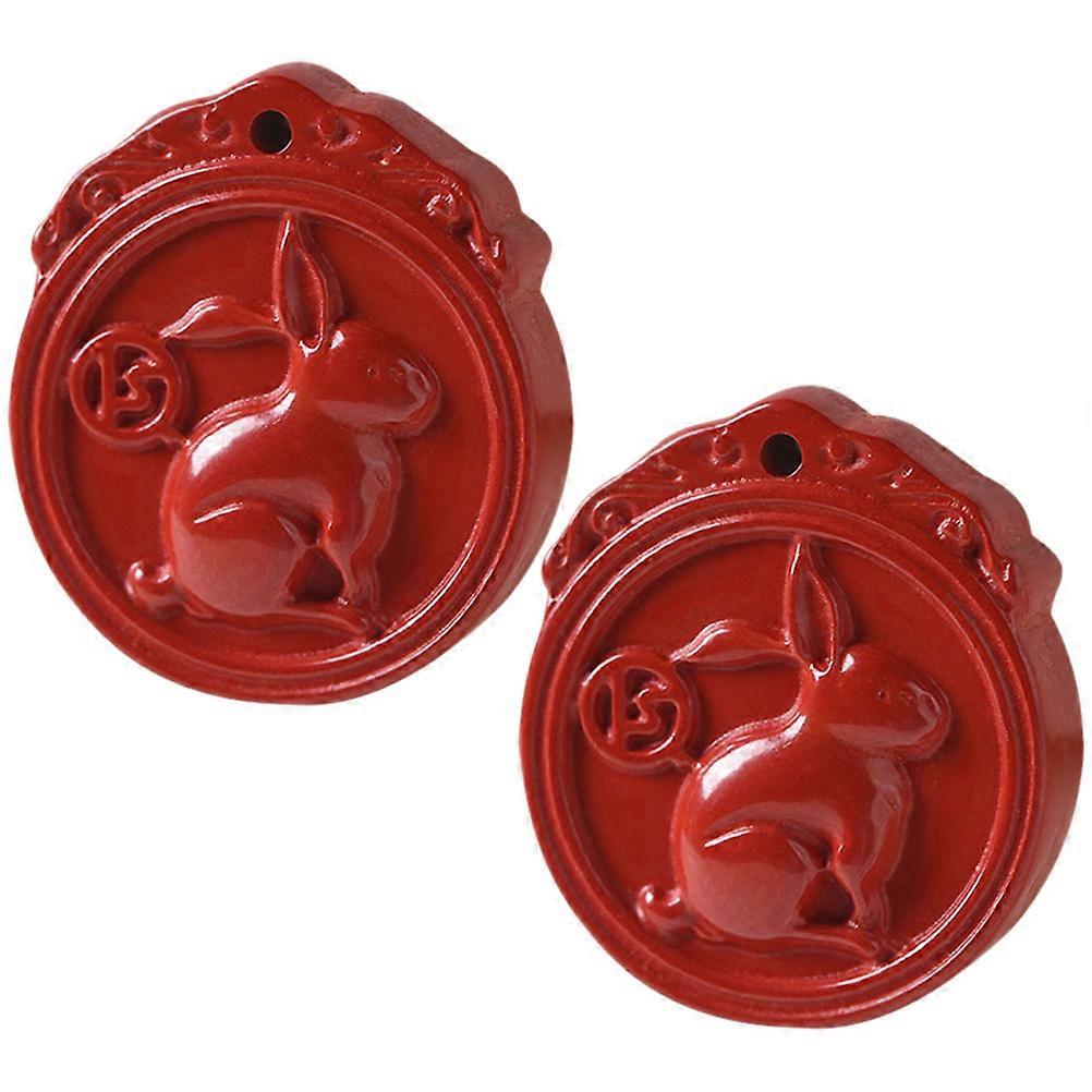 2Pcs Rabbit Shaped Jewelry Charms Dark Red For Handicraft Projects Ideal For Family And Friends