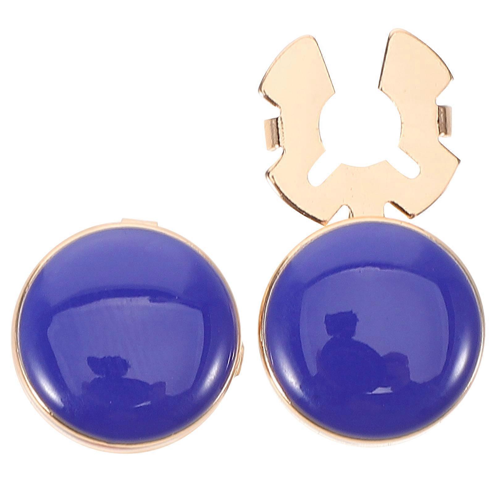 Elegant 2pcs Men's Black Cufflinks and Studs Set Durable Copper Shirt Buttons for Weddings, Business Events, and Special Occasions