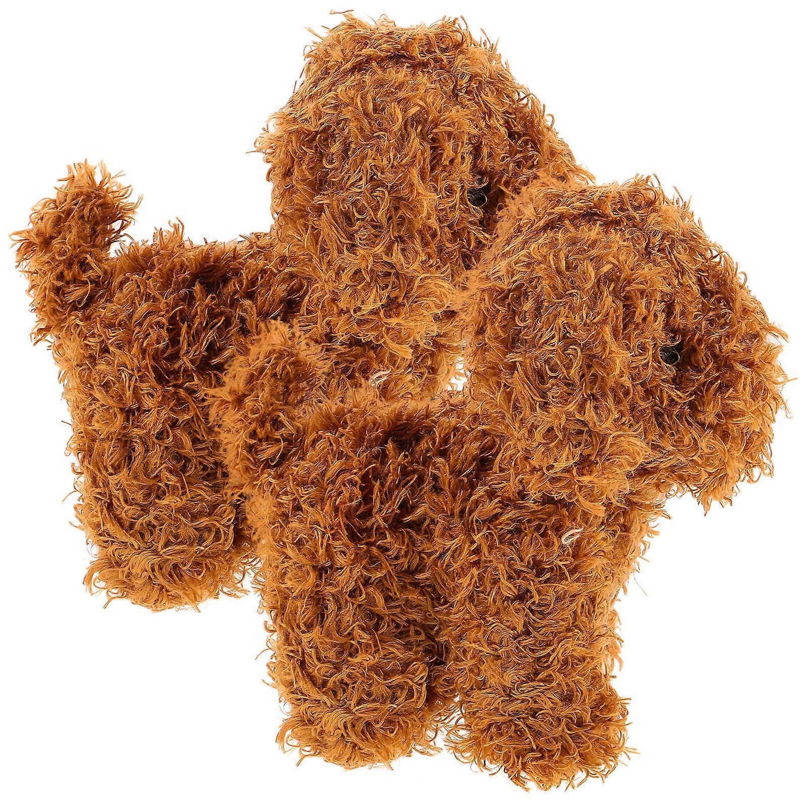 2Pack Stuffed Animal Figurines Cartoon Dog Shape Key Ring Charm Suitable For All Occasions Brown