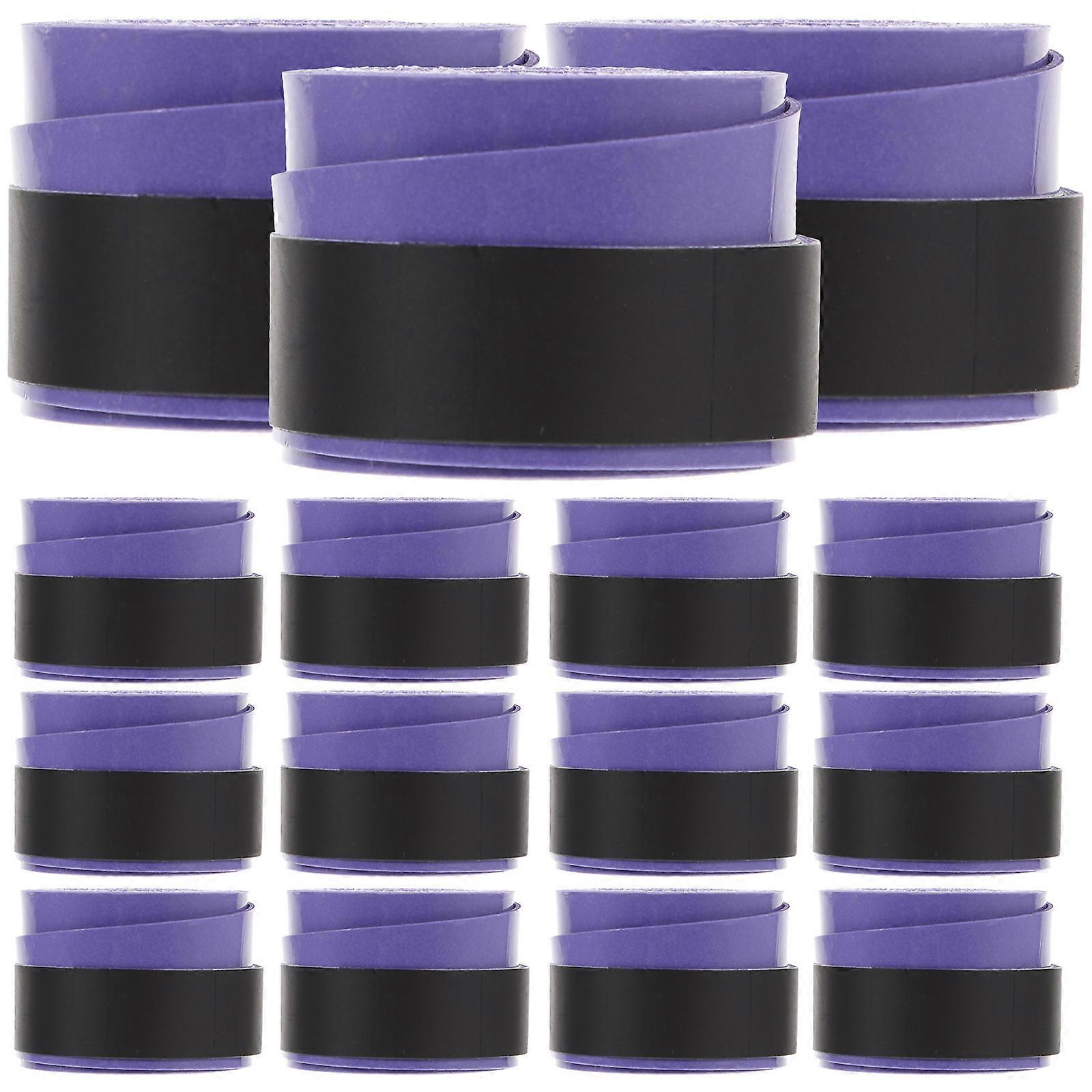 Racket Handle Tapes 60Pcs Anti-slip Racket Grips 4x4CM Sweat Absorbent Purple PU Material