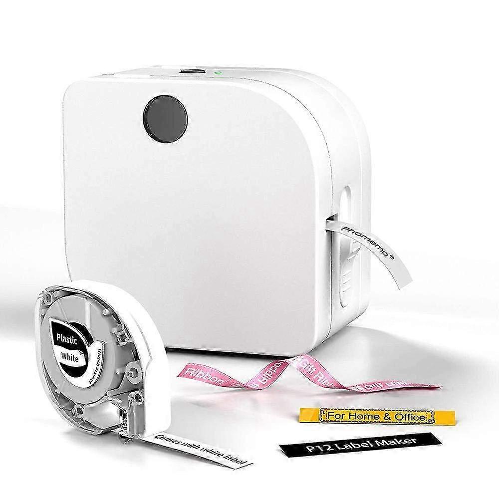 P12 Mini Bluetooth Label Printer - Self-Adhesive Sticker Maker Compatible with iOS & Android - Thermal Printer for Office Use