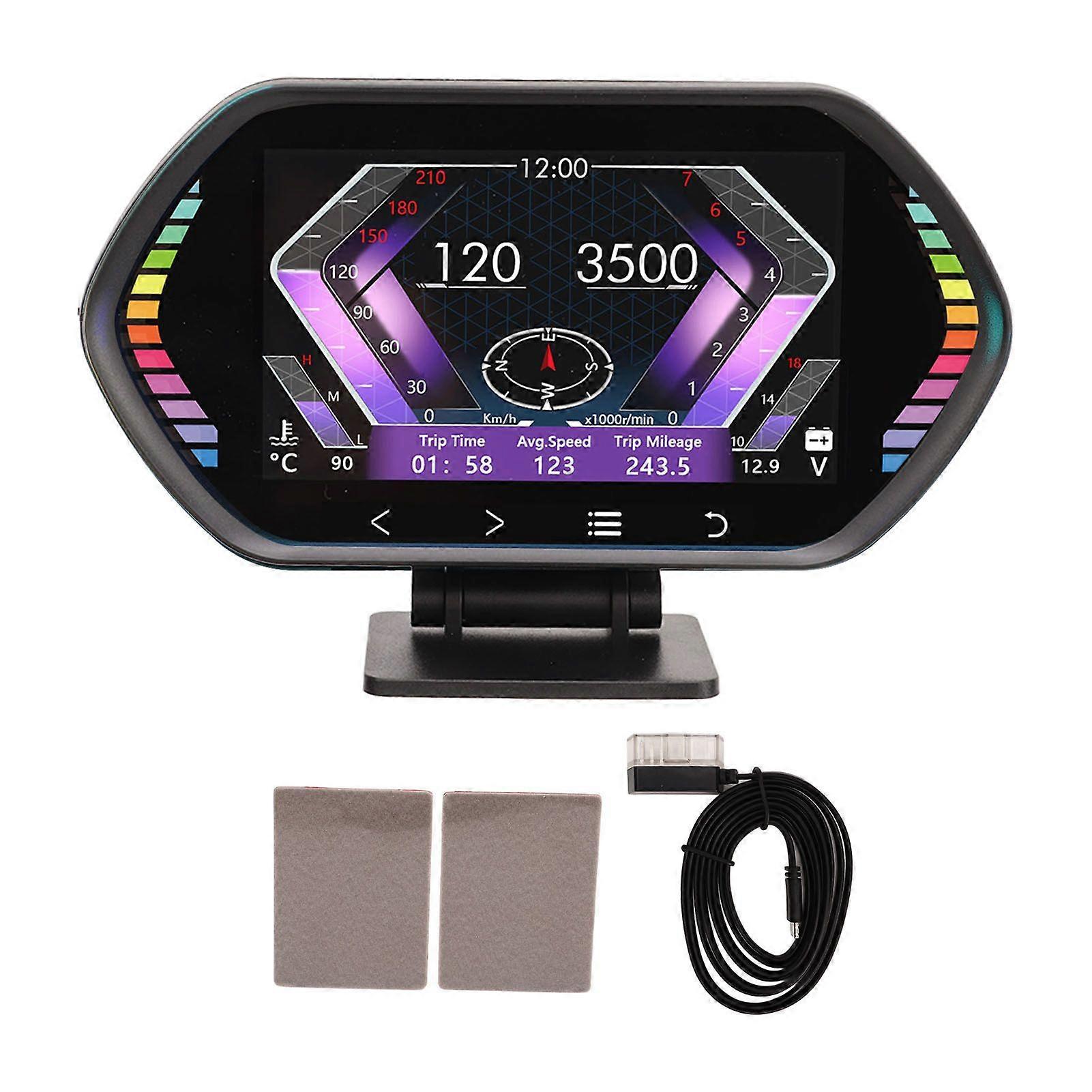 GPS slope gauge and OBDII speedometer 4.5in LCD display