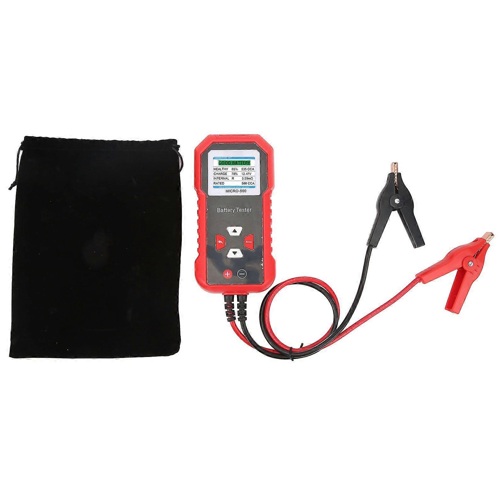 Battery tester for car and motorcycle with LCD screen and QR code