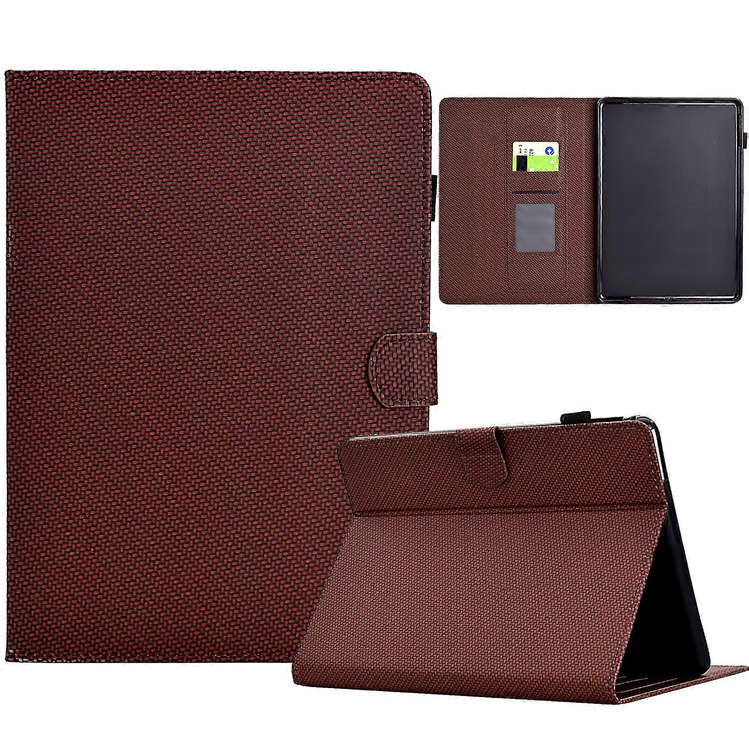 Solid Color Fiber Texture Smart Tablet Leather Case