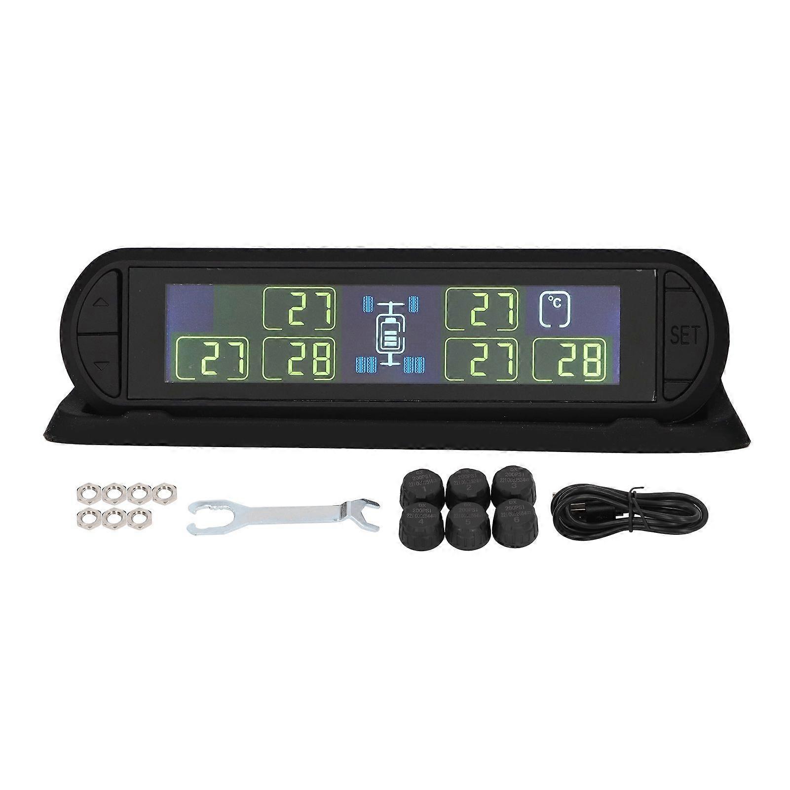 RV Trailer Truck Tire Pressure Monitoring System 6 Sensors