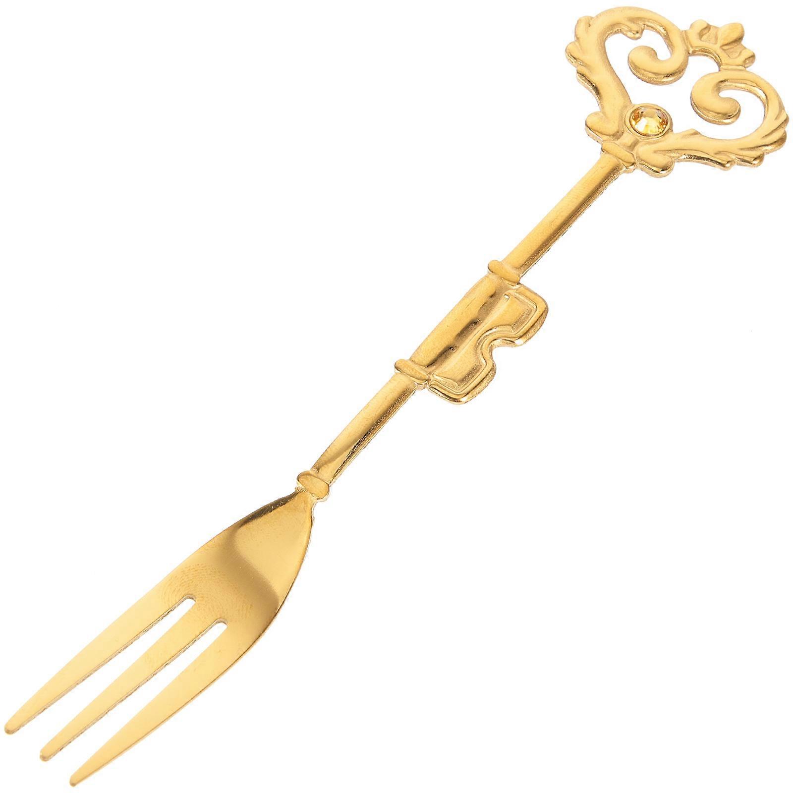 Crown Dessert Forks Vintage Stainless Steel Appetizer Forks Set for Cafe Parties and Home Use for Fruits and Cakes