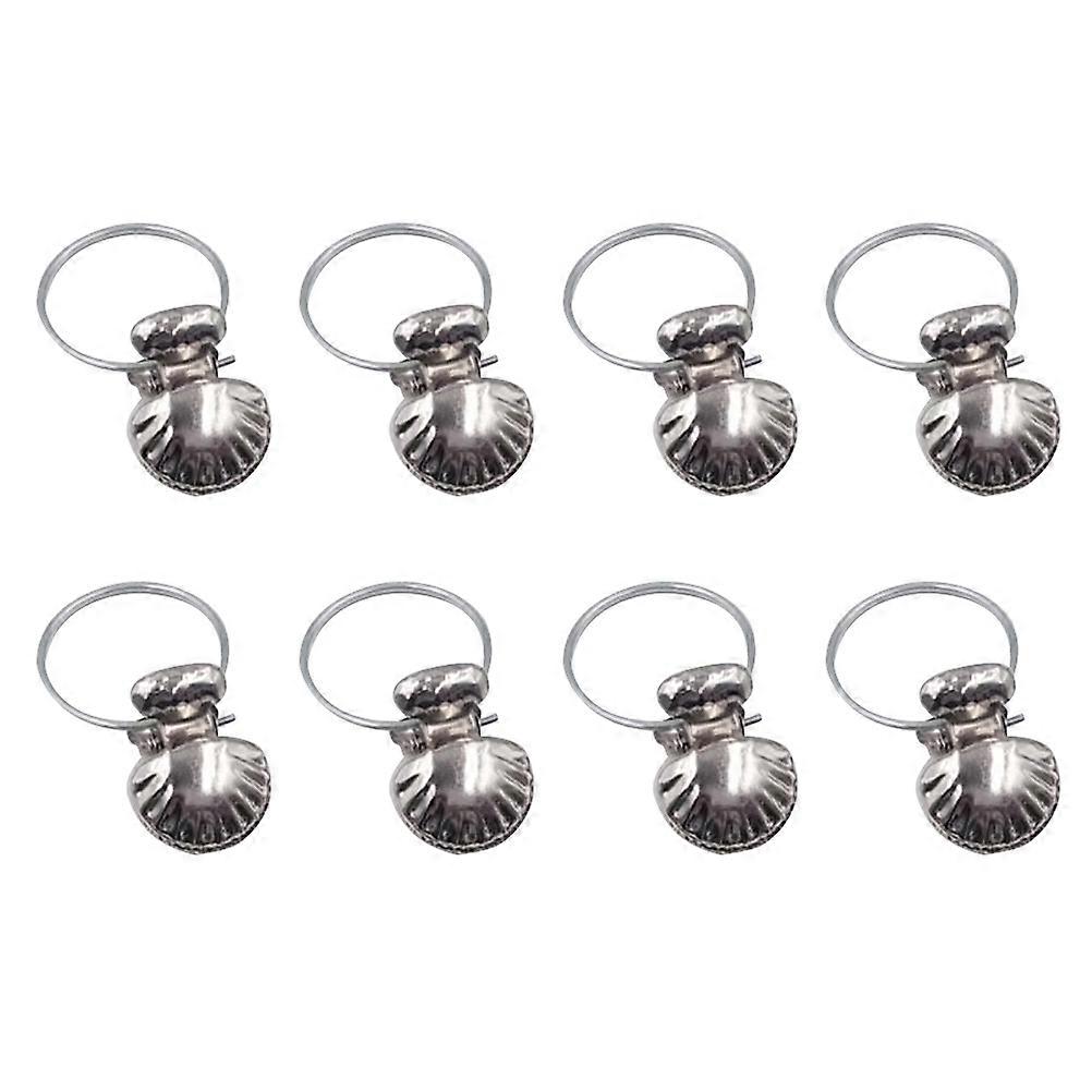 Silver Shell Window Curtain Clips for Clamping Use 8Pcs Stainless Steel Hooks