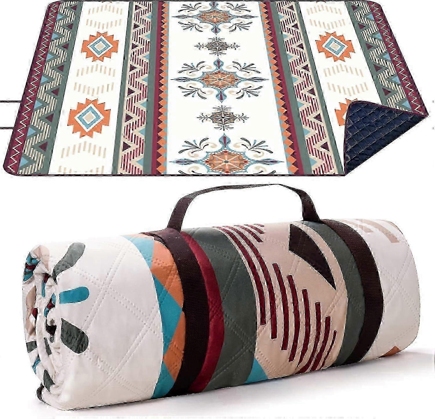 AURA Outdoor picnic blanket, 200x200cm beach blanket sand-free, portable washable beach pad picnic blanket for dry beach, BBQ, hiking, travel campi