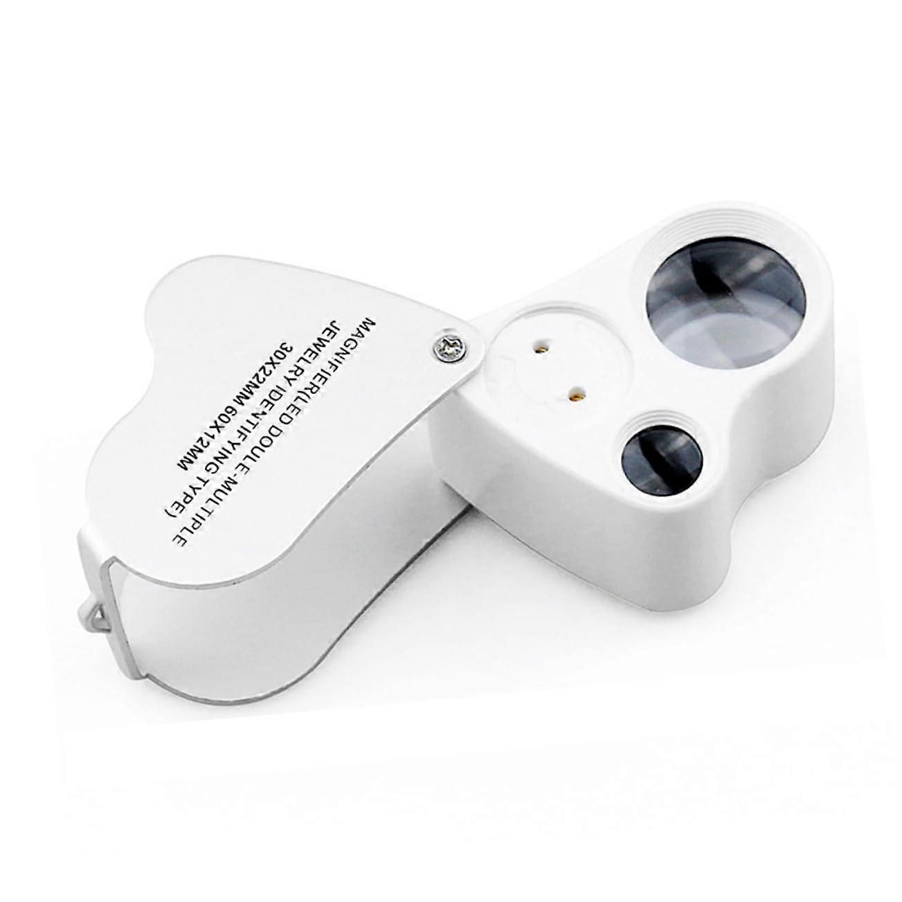 Jewellery Magnifier with LED Light, Portable Handheld Magnifier with Lanyard, Lightweight and Durable for Close-Up Viewing
