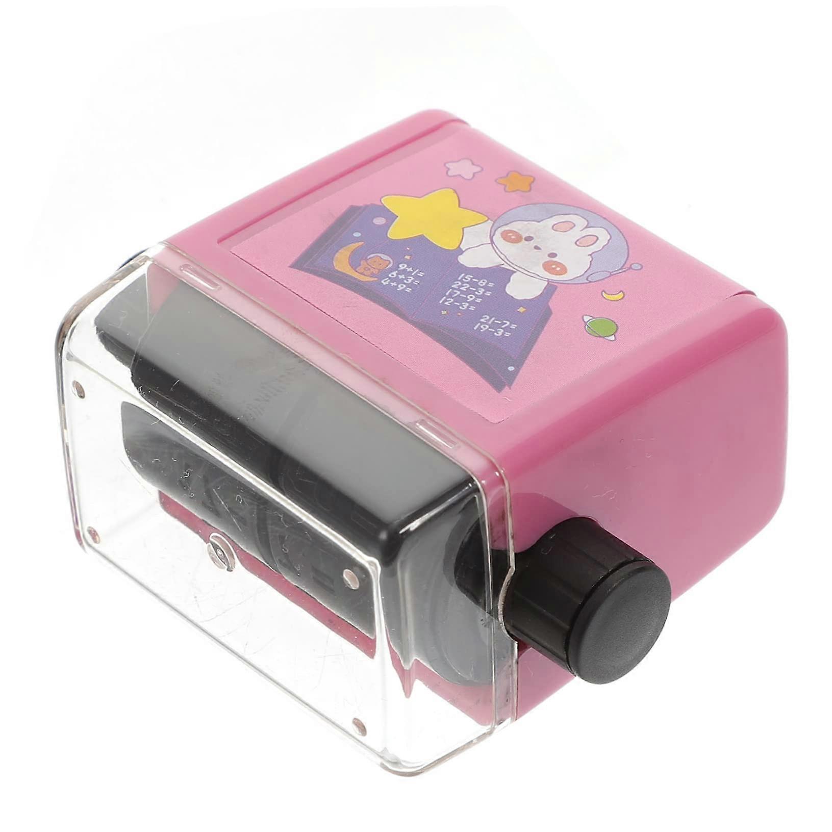 Mathematics Roll Stamp Set for Multiplication, Division, Addition, and Subtraction - Includes Ink and Storage Box for Students and Teachers