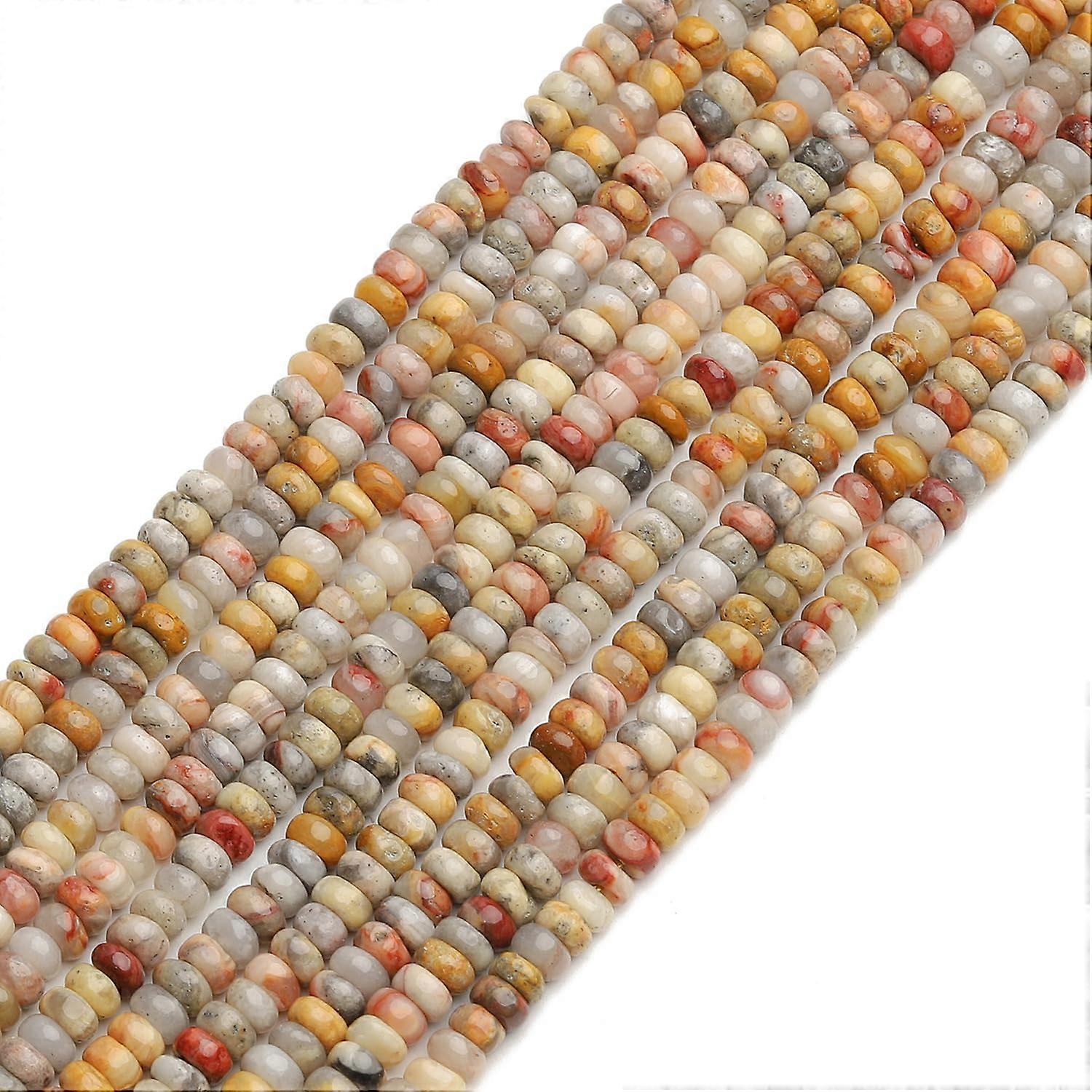Abakus Scheibenperlen aus verrücktem Achat 4x2mm, Natürliche Edelsteinperlen für Schmuckherstellung, Handgemacht, Multi-Farbe