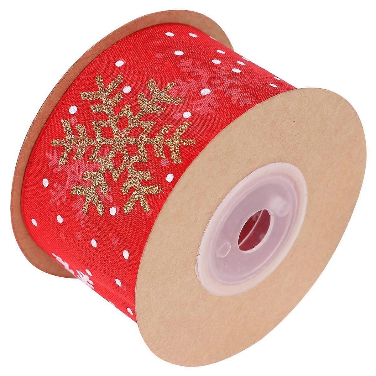 Festive Snowflake Design Ribbon For Christmas Parties 900x3.8x0.2CM Gift Wrapping 1Set
