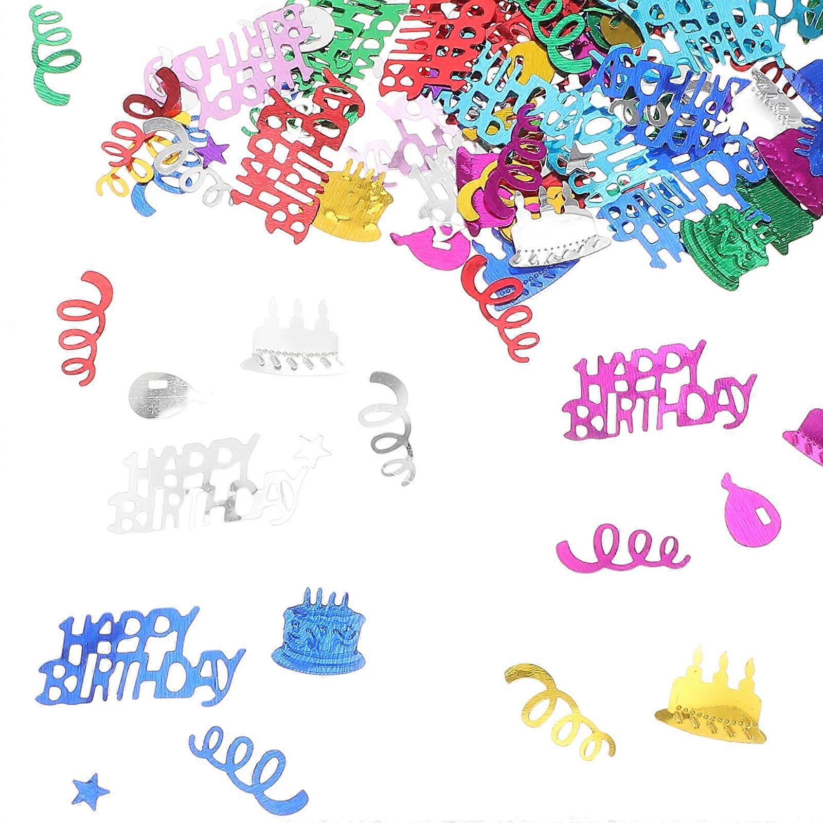 Happy Birthday Confetti Birthday Decoration Table Scatters Assorted Color Square 1.50X1.50X0.01cm Party Decoration 1 Bag