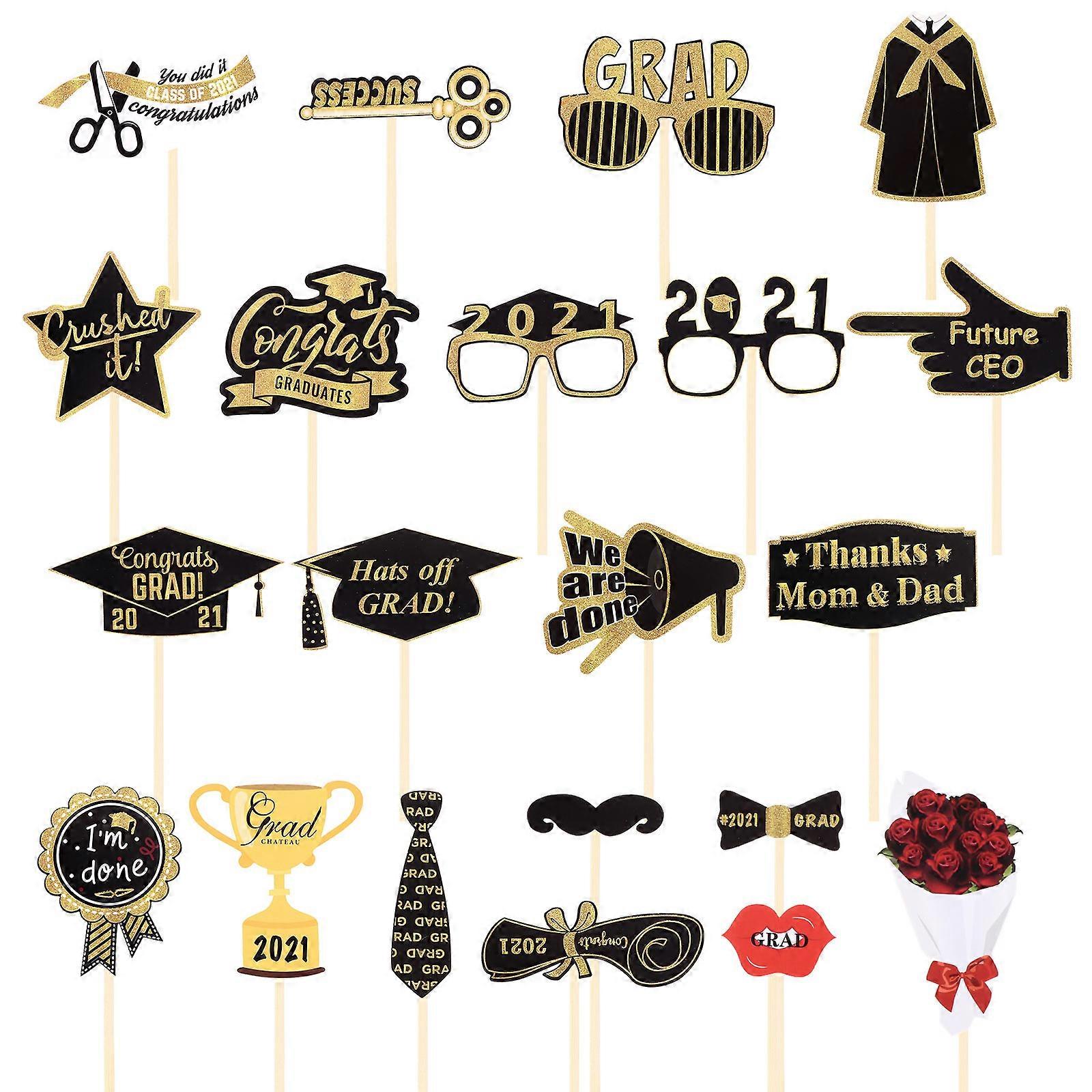 20pcs Assorted Color Paper Photo Props for Graduation Parties and School Theme Decorations