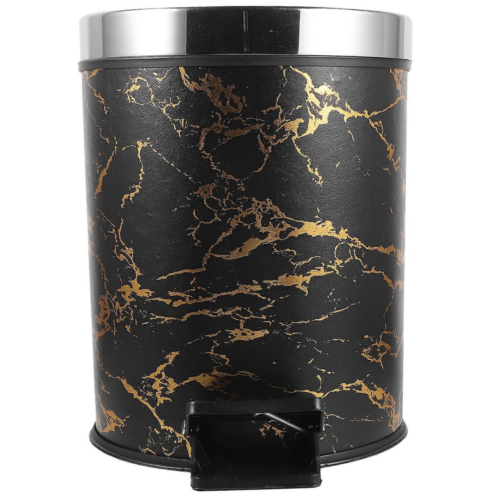 Kitchen Trash Can With Marble Pattern For Homeowners Bathroom And Office Perfect For Odor Control 1Pack