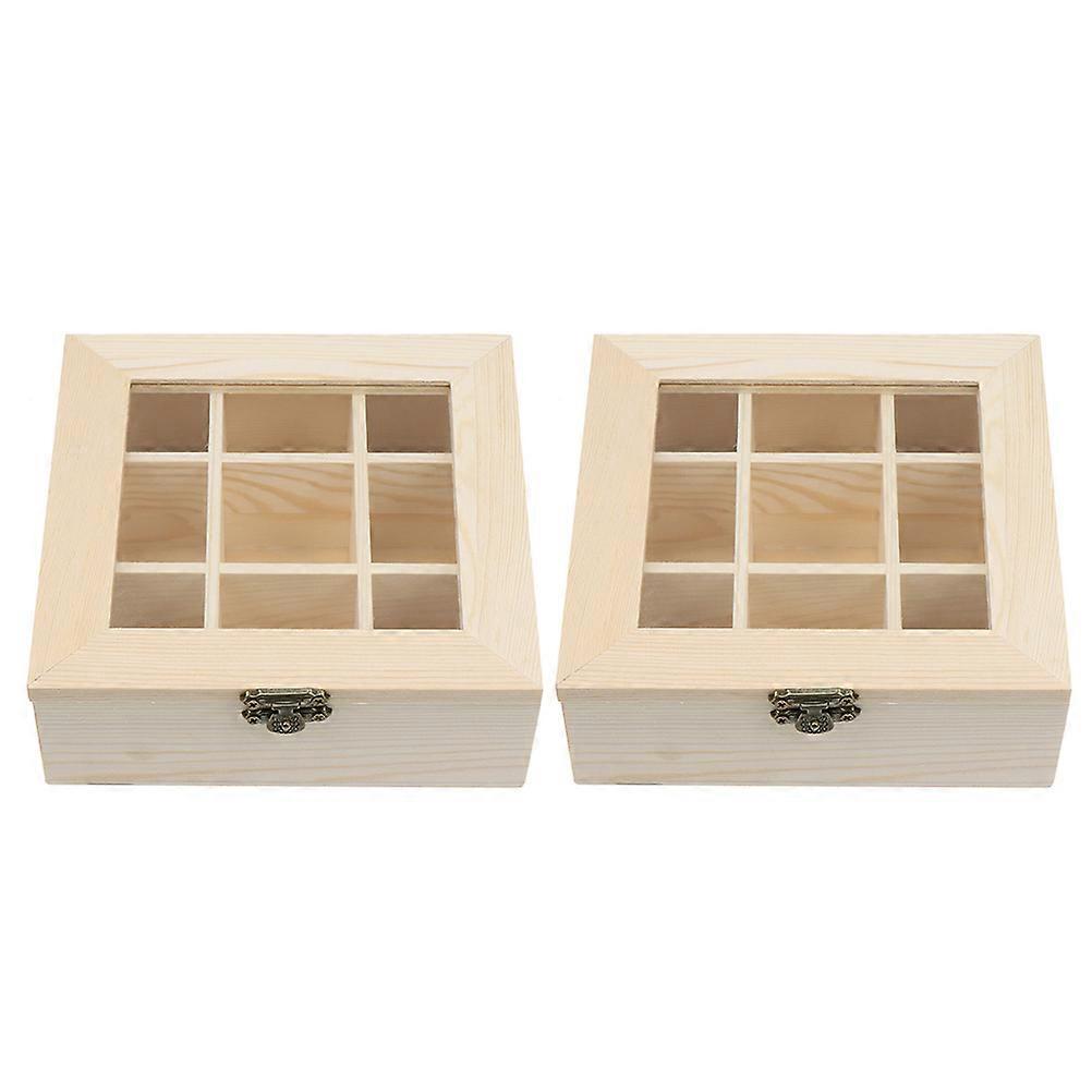 Simple Storage Boxes for Tea Bags Coffee Bags Practical Organizer in Light Yellow 2pcs
