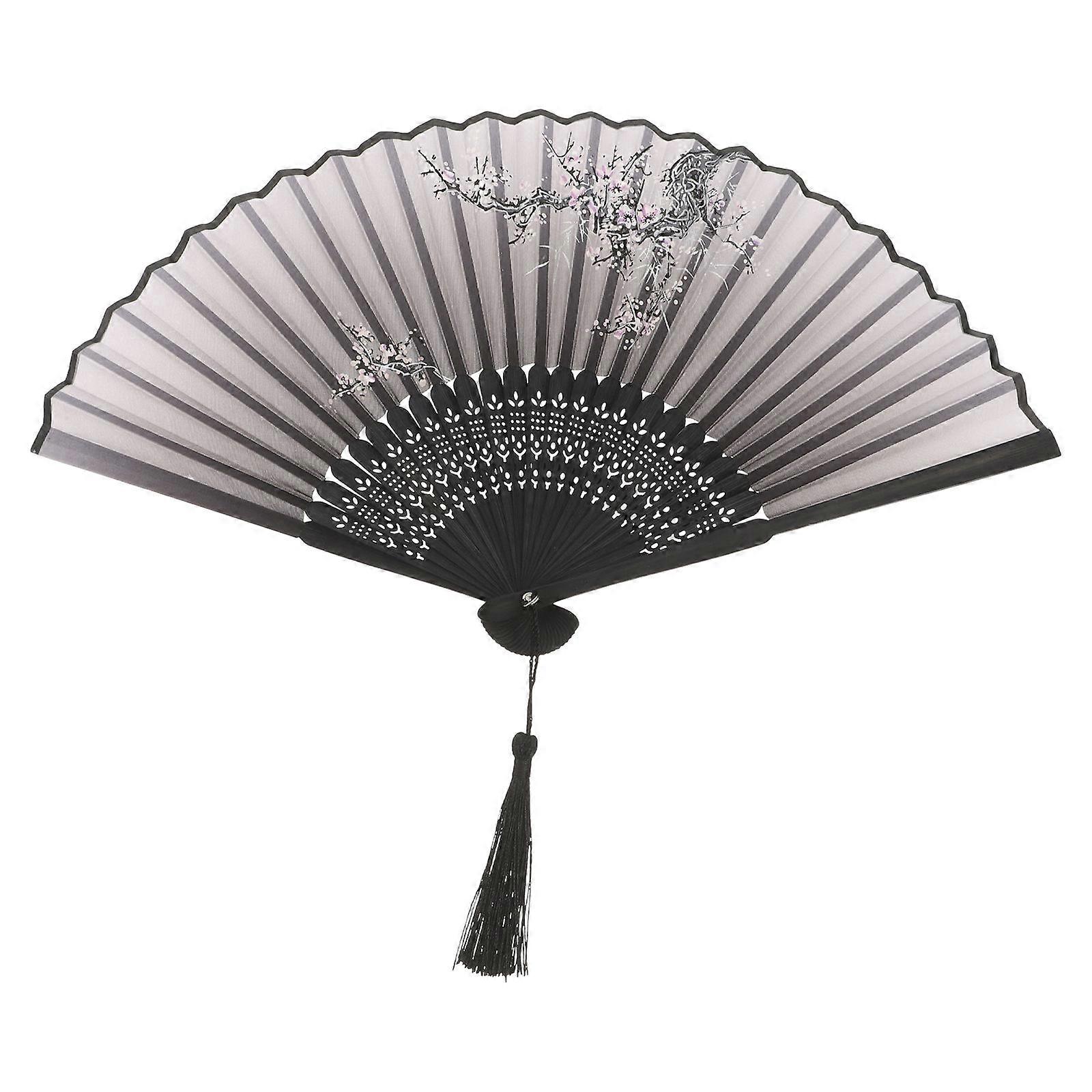Silk and Bamboo Folding Fan with Japanese Style Perfect for Decoration and Travel 9 Inches