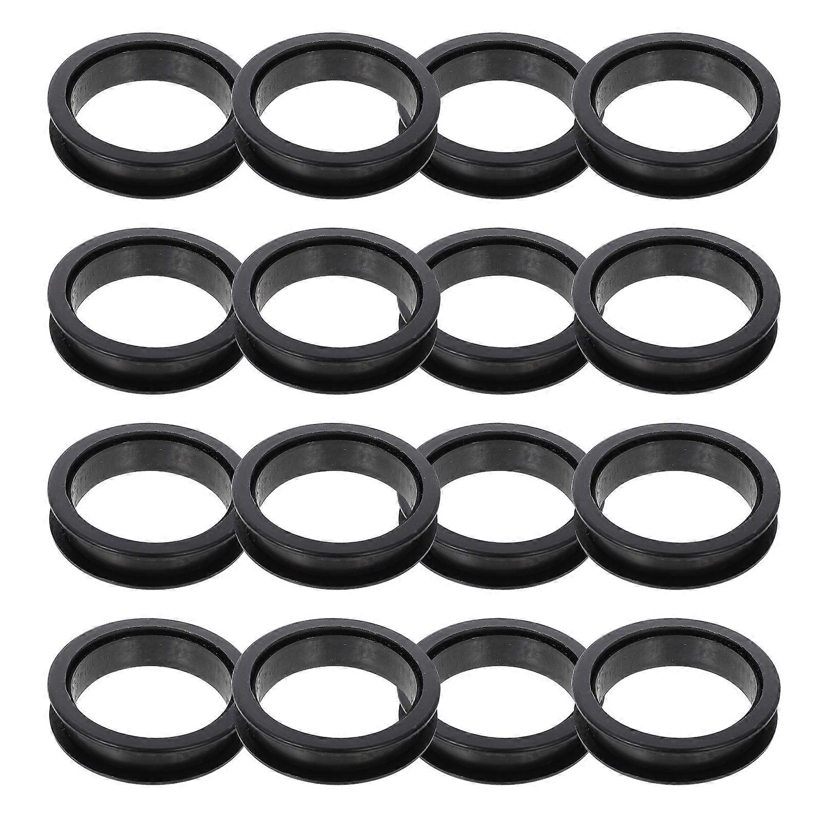 غطاء ثقب سلك حوض السمك الأسود 20 قطعة حلقات لتوريد خزان الأسماك يتميز بإدارة الكابلات المتينة