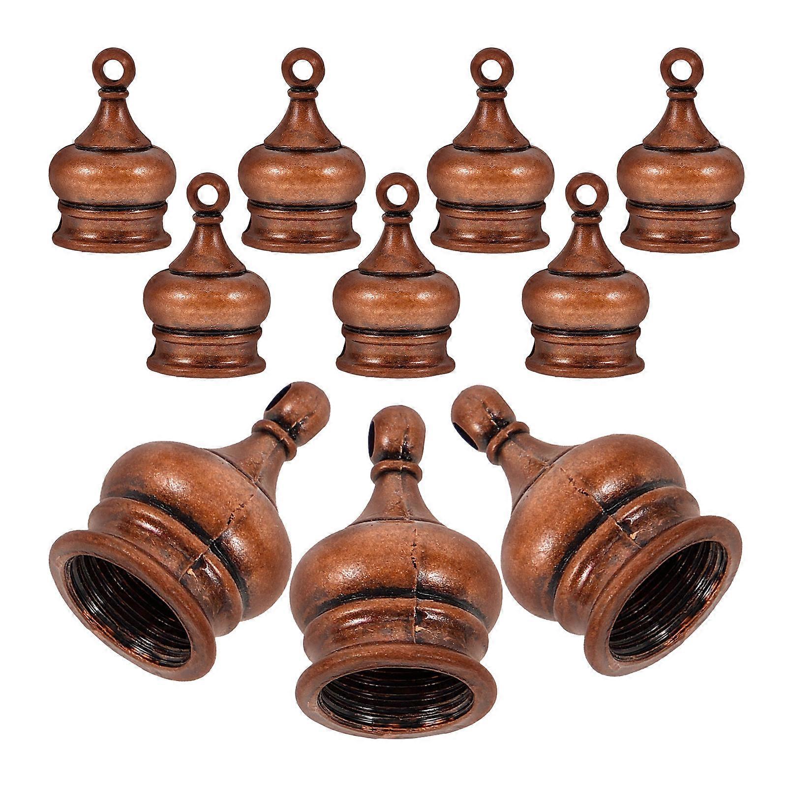 Finials For Lamps 10Pcs Decorative Dark Brown Crown Shape Accessory For Adults Table Lamp Replacement Knob