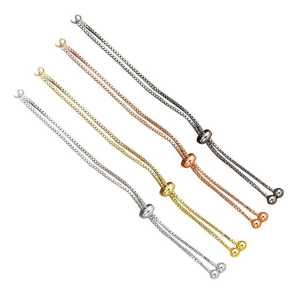 Adjustable Pulling Type Bracelets for Decoration 4Pcs DIY Round Ball Hand Chain