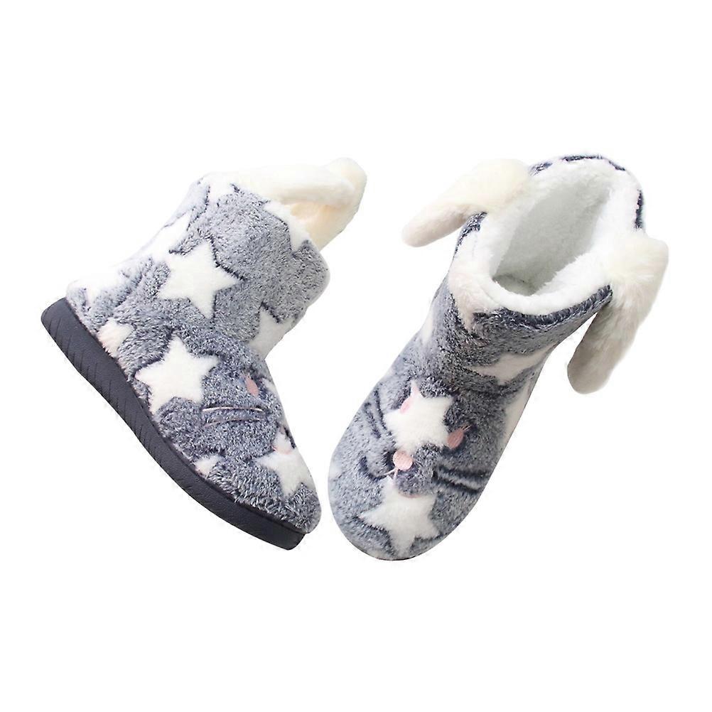 Warm Lightweight Snow Boots for Women – Cozy Indoor Slippers, Plush Lining, Anti Slip Sole, Bunny Bootie Design