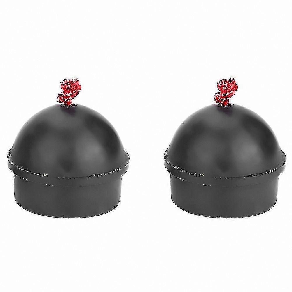 Black Billiard Chalk Holder with Cord for Pool and Snooker Cues - 2 Pack Non-Slip Tip Chalk Accessory