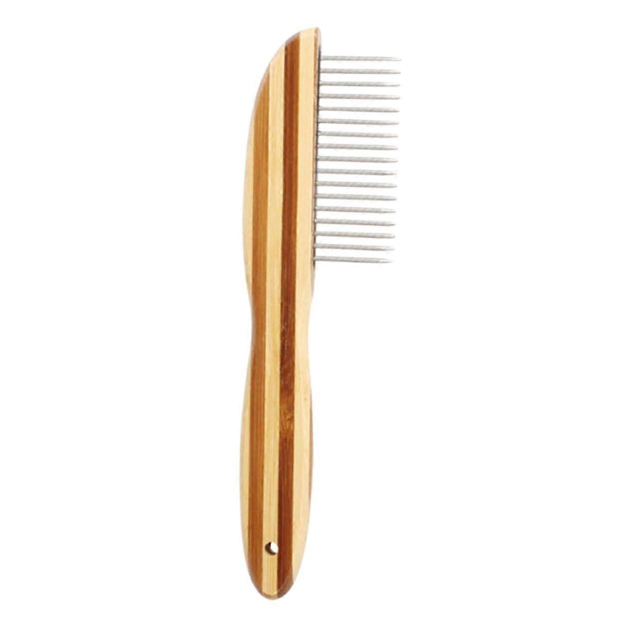 Ergonomic Compact Flea Comb with Non-Slip Grip, Portable Metal Pet Comb for Effective Dead Hair Removal for Cats and Dogs