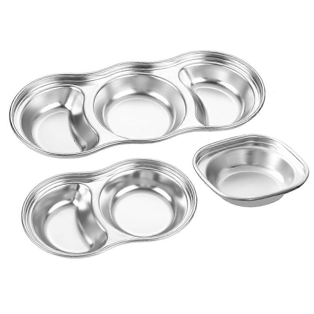 Round Stainless Steel Dipping Sauce Dish Set 3Pcs Perfect For Storing Sauces At Home And Commercial Use