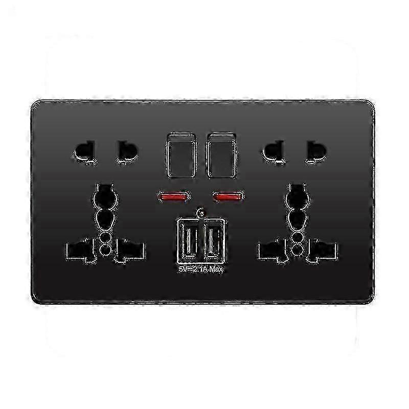 Multifunction 13a Wall Socket Push Button 2.1a Double Usb