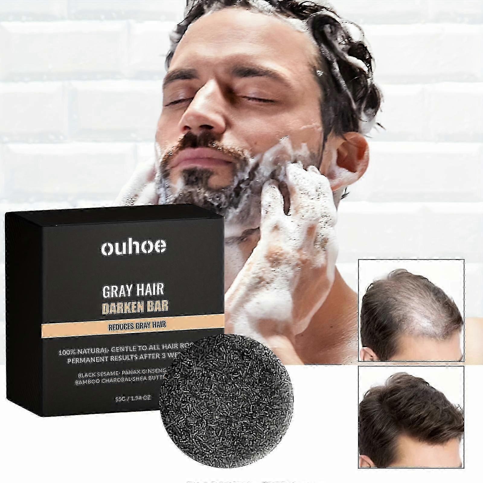 Zwart Haar Shampoo Zeep Grijs Haar Donkerder Bar Hydraterende En Reinigende Haarverzorging Zeep - ya
