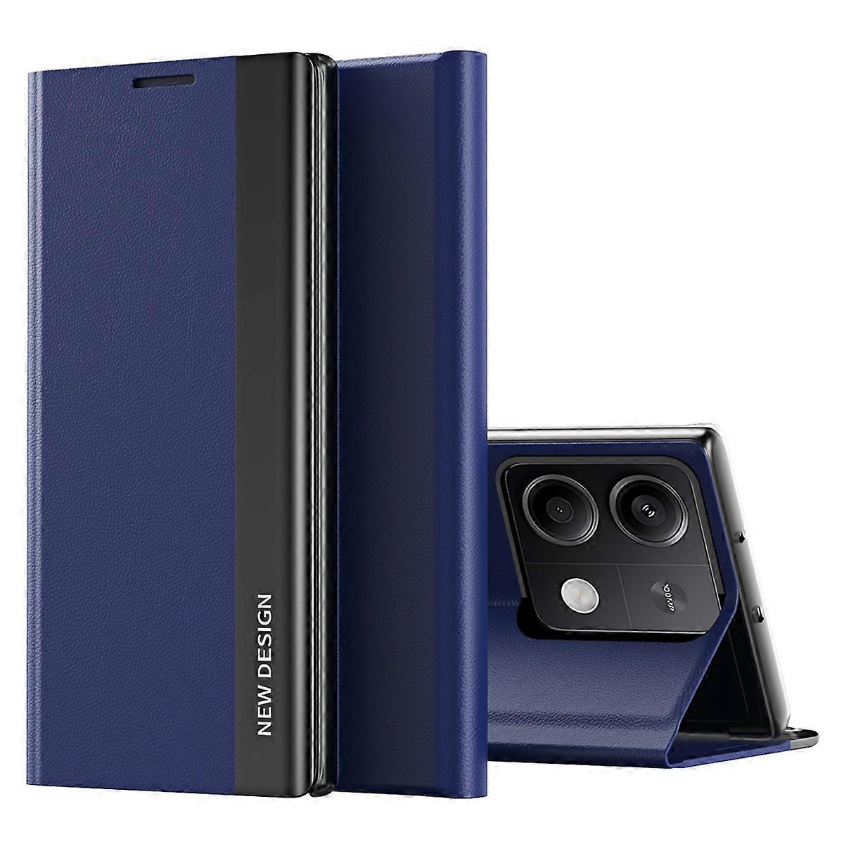 For Xiaomi Redmi Note 13 5G Phone Cover PC Shell+Leather Scratch-proof Case - Sapphire