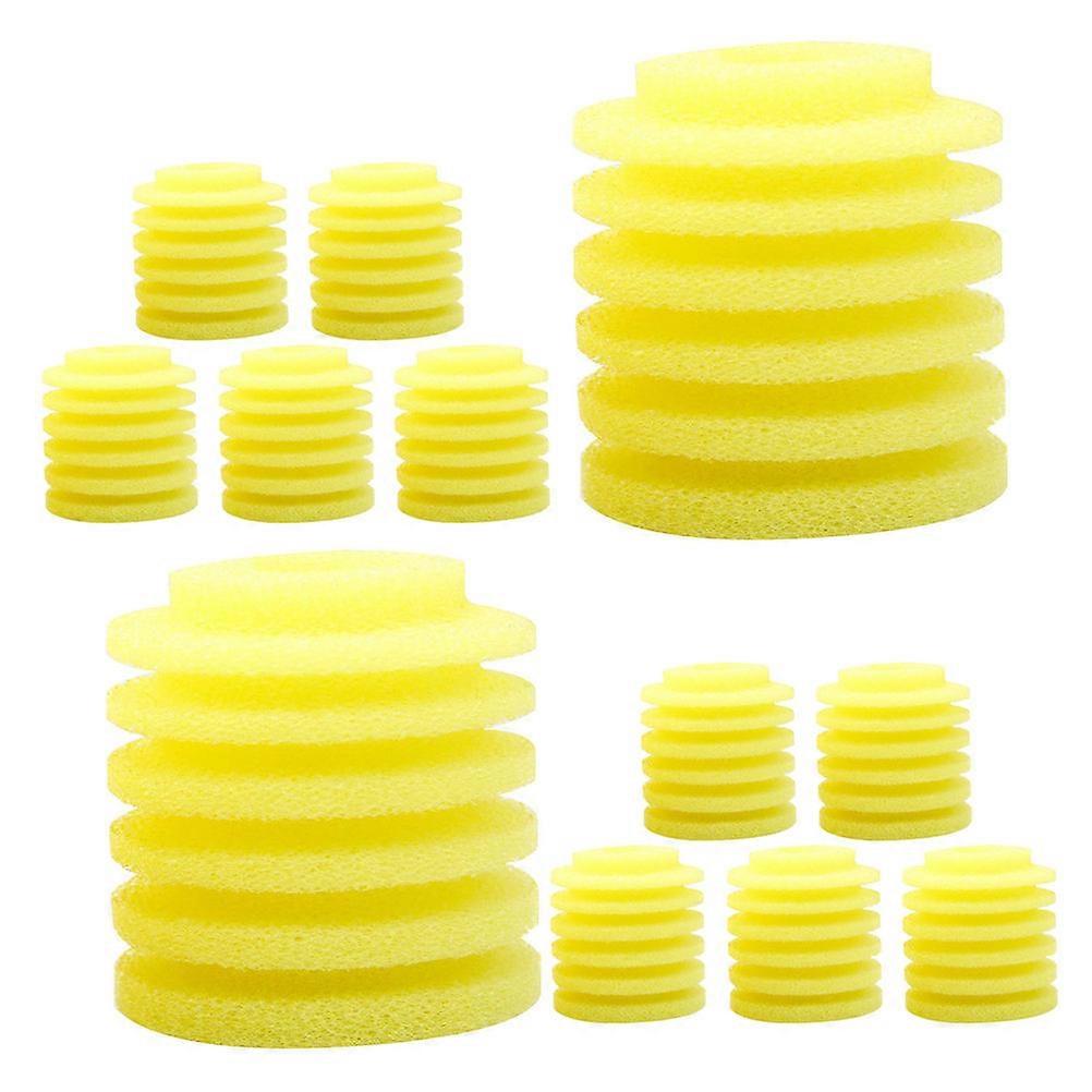 Water Polishing Pad for Aquarium 12Pcs Sponge Filter Pack for Fish Tank and Pond Impurity Filtration Yellow