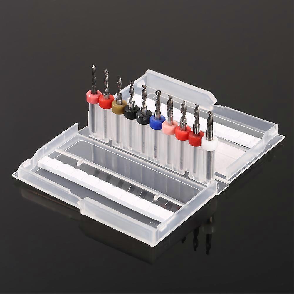 10pcs 2.1-3.0mm Cemented Carbide PCB Drill Bits with Case