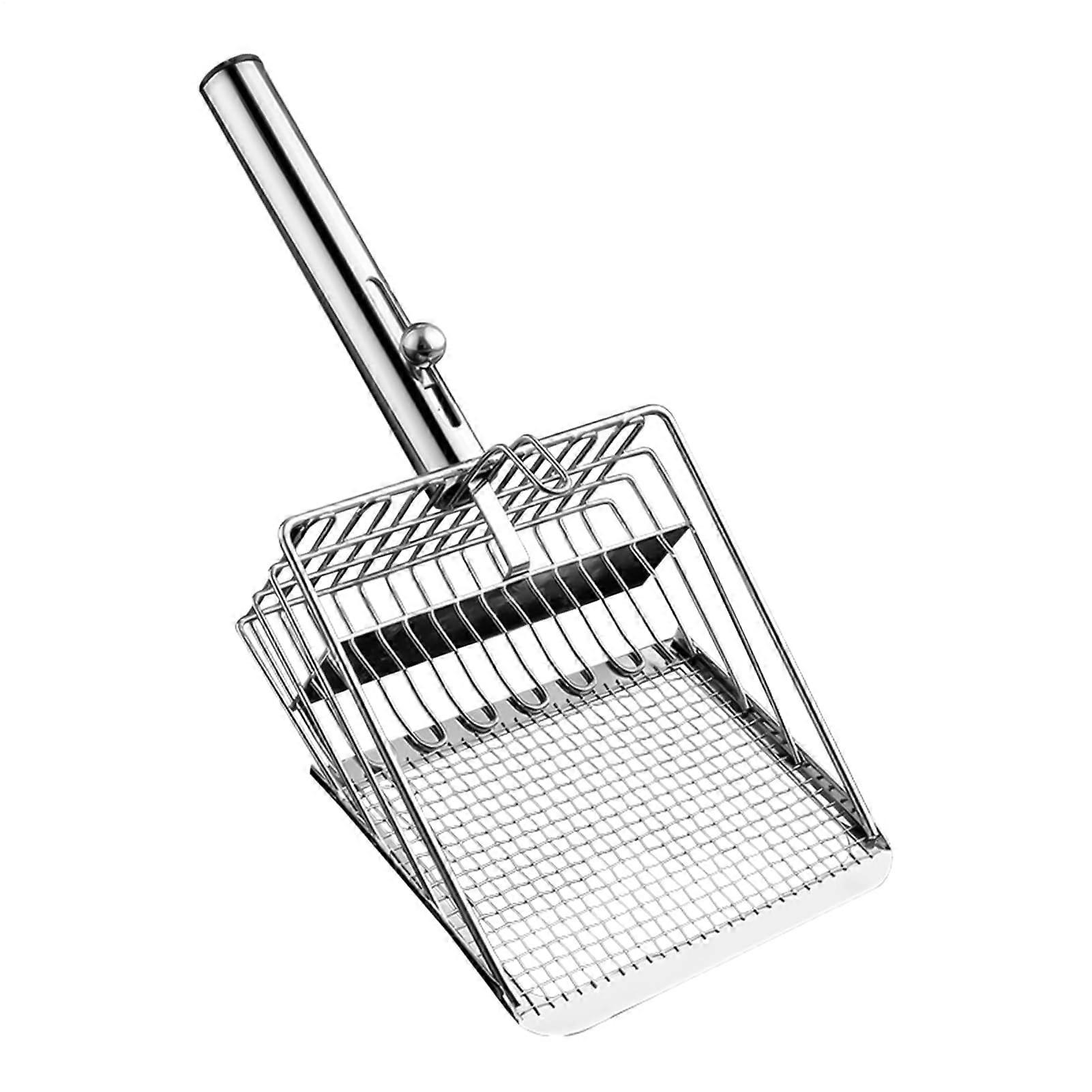 Cat Litter Scoop - Heavy Duty Metal Mesh Sifter for Cat Poop, Non-Stick Ergonomic Handle, Durable Pooper Scooper Tool