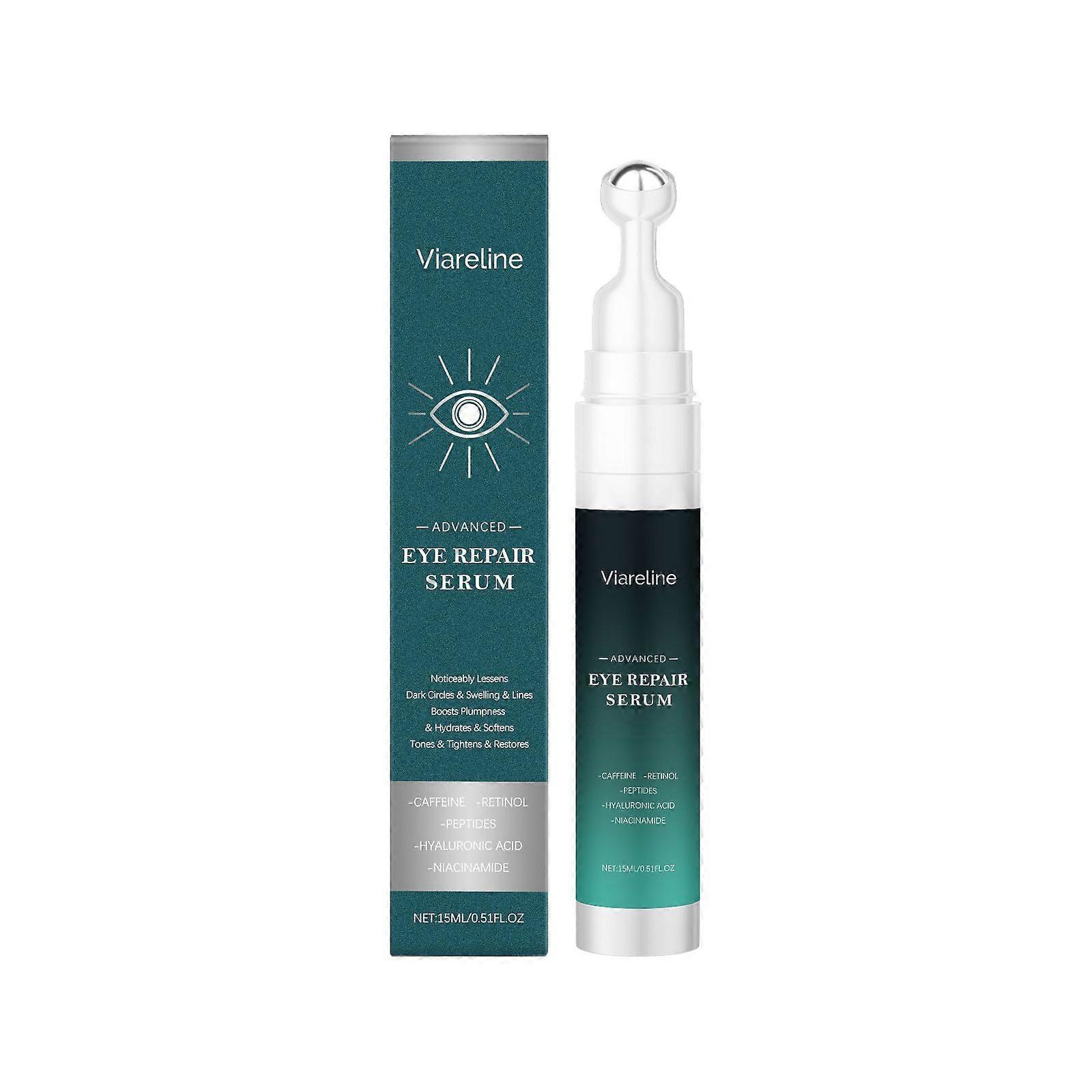 Adcanced Eye Serum Roll-On, for Dark Circles and Puffiness, Reducing Sweling & Lines with Caffeine, Retinol, Peptides