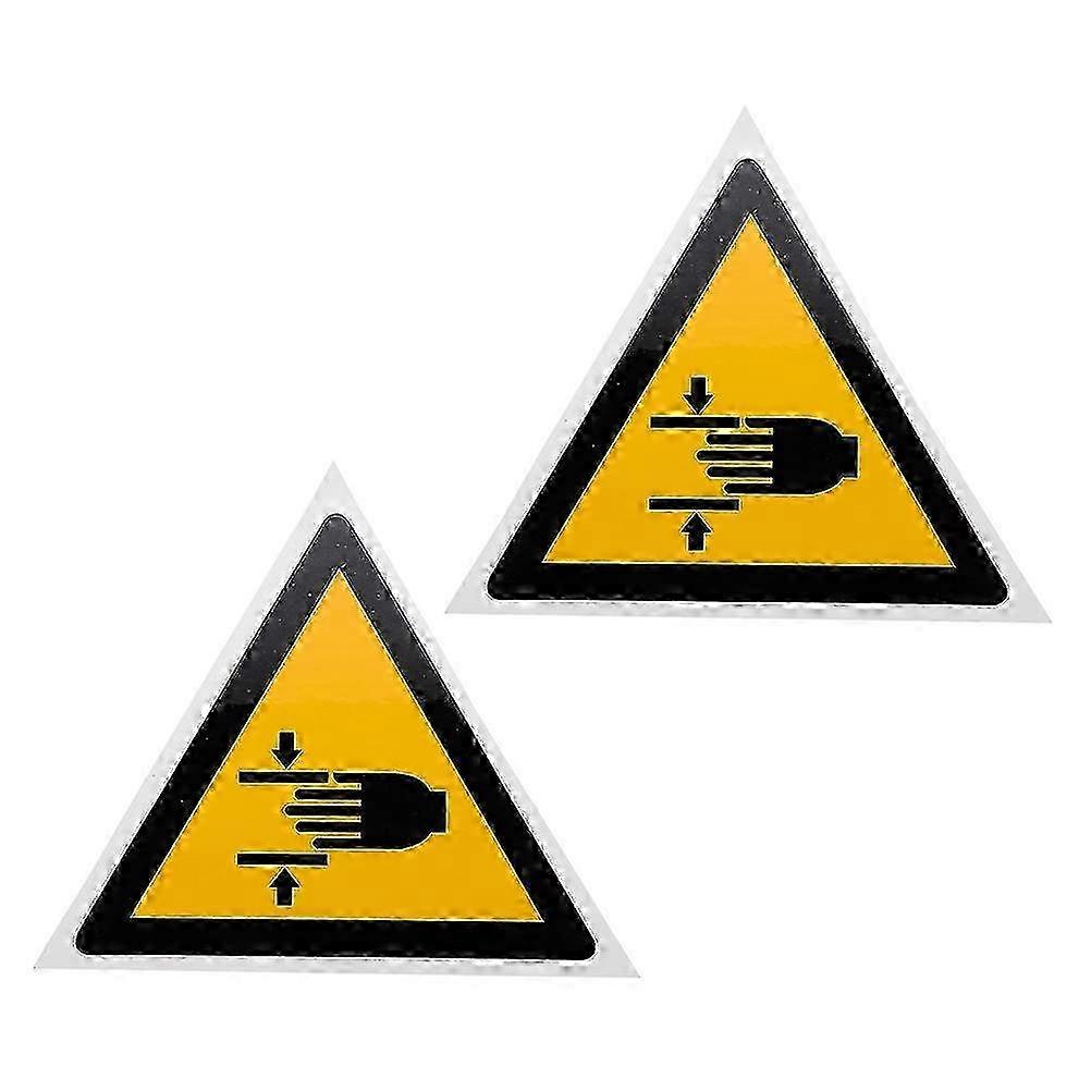 Hand crushing warning labels for workplace - 2 pcs decals