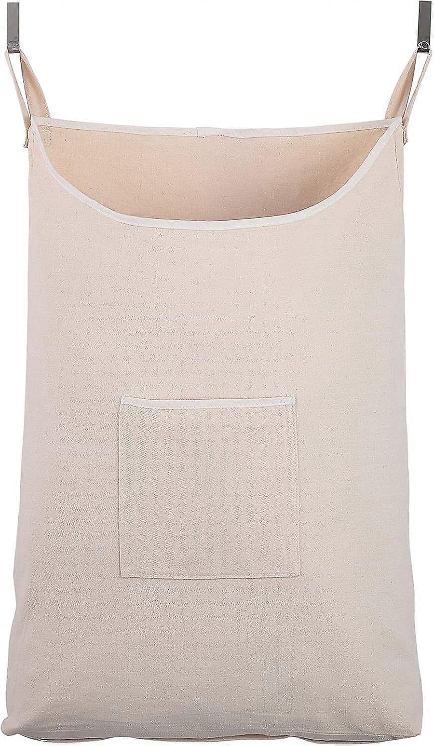 Laundry Collector, Laundry Hamper, Door Hanging Laundry bag with hooks (Beige