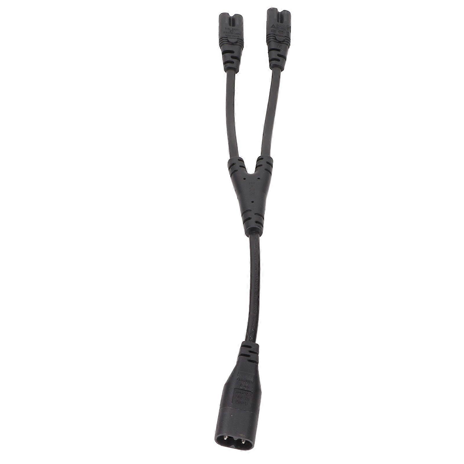 IEC320 C8 to Dual IEC320 C7 Power Cords Y Split Male to Double Female 1 in 2 Out AC Power Cable 0.3m/0.98ft